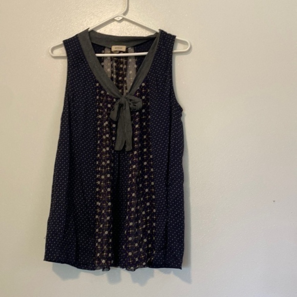 Rozae Nicholes sleeveless silk tie stunning blouse size medium